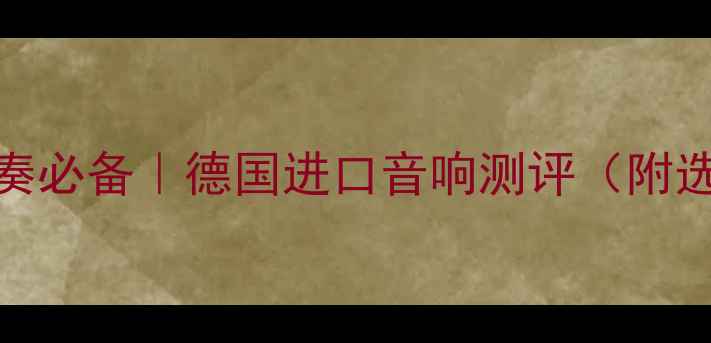 图片 萨克斯演奏必备｜德国进口音响测评（附选购指南）
