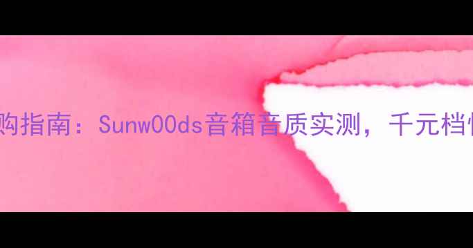 图片 蓝牙音箱选购指南：Sunw00ds音箱音质实测，千元档性价比之王2