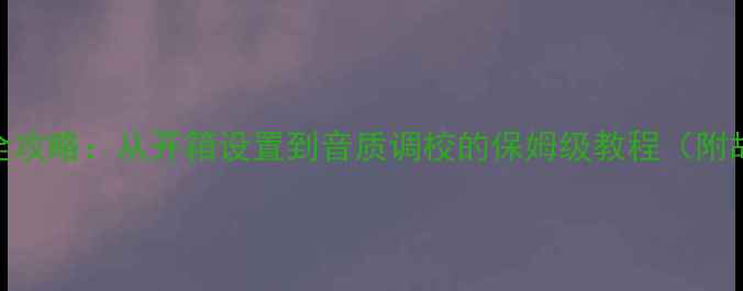 图片 蔡琴音箱使用全攻略：从开箱设置到音质调校的保姆级教程（附故障排查技巧）