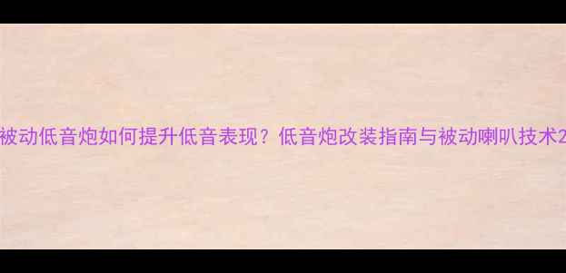 图片 被动低音炮如何提升低音表现？低音炮改装指南与被动喇叭技术2