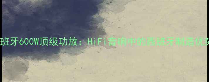 图片 西班牙600W顶级功放：HiFi音响中的西班牙制造优势1