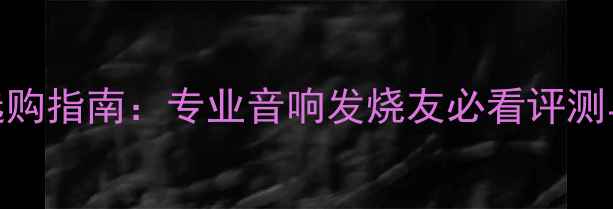 图片 西雅士喇叭选购指南：专业音响发烧友必看评测与经销商推荐
