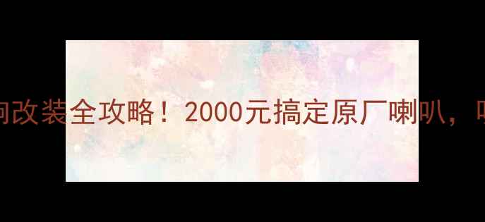图片 讴歌CDX音响改装全攻略！2000元搞定原厂喇叭，听感提升3倍