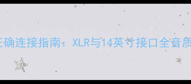 图片 贝斯音箱正确连接指南：XLR与14英寸接口全音质提升秘籍1