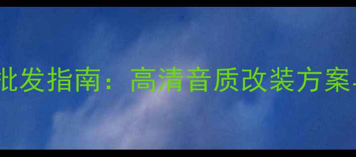 图片 贵州专业汽车音响批发指南：高清音质改装方案与本地采购优势全1