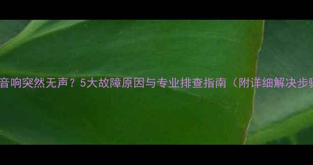 图片 路虎音响突然无声？5大故障原因与专业排查指南（附详细解决步骤）1