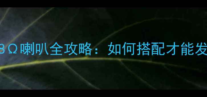 图片 车载功放机推8Ω喇叭全攻略：如何搭配才能发挥最大音效？
