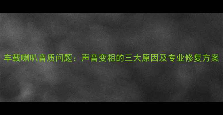 图片 车载喇叭音质问题：声音变粗的三大原因及专业修复方案