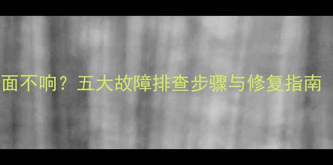 图片 车载音响前面不响？五大故障排查步骤与修复指南（最新版）1
