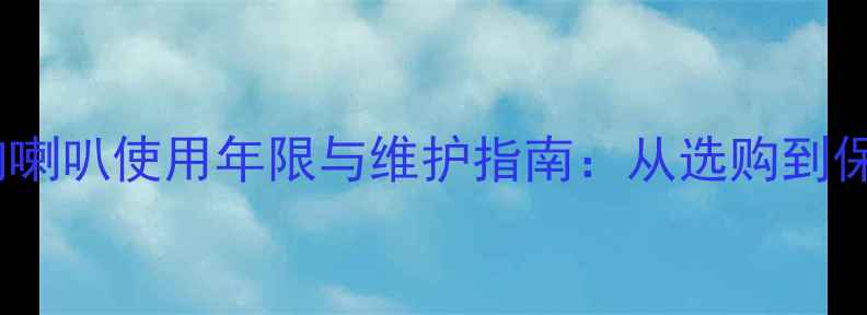 图片 车载音响喇叭使用年限与维护指南：从选购到保养的全1