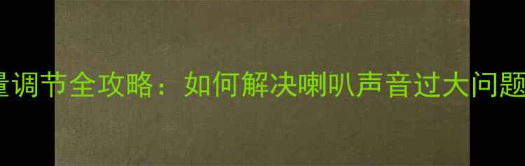 图片 车载音响音量调节全攻略：如何解决喇叭声音过大问题及改装技巧2