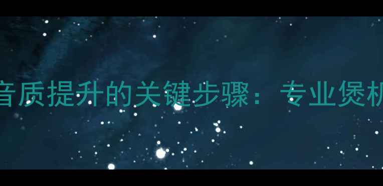 图片 车辆换喇叭后音响音质提升的关键步骤：专业煲机方法与注意事项全