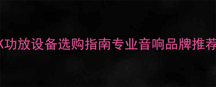 图片 辽宁鞍山卡拉OK功放设备选购指南专业音响品牌推荐与安装服务全2