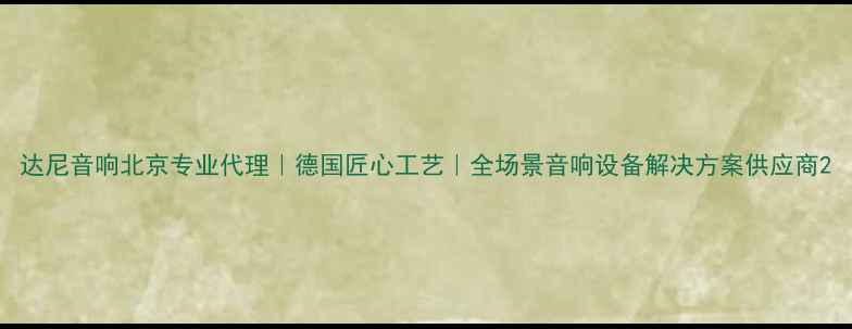 图片 达尼音响北京专业代理｜德国匠心工艺｜全场景音响设备解决方案供应商2