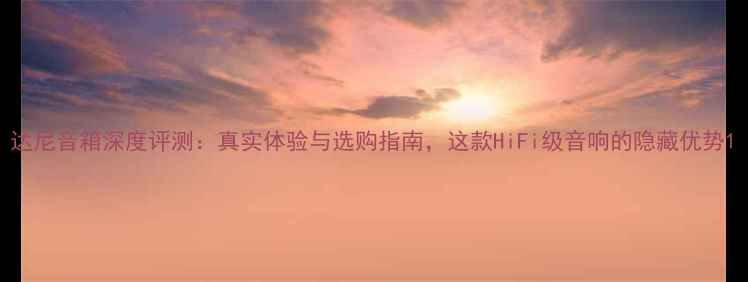 图片 达尼音箱深度评测：真实体验与选购指南，这款HiFi级音响的隐藏优势1