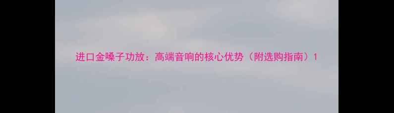 图片 进口金嗓子功放：高端音响的核心优势（附选购指南）1
