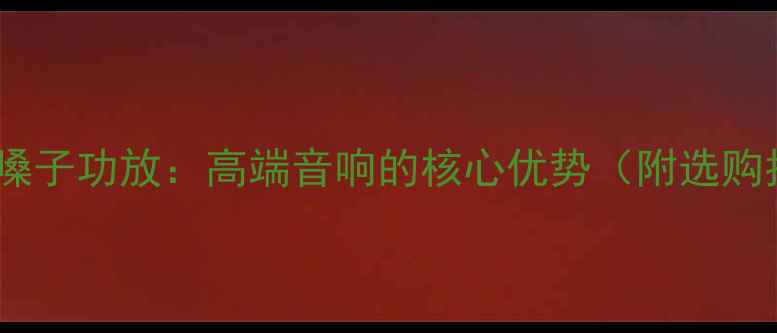 图片 进口金嗓子功放：高端音响的核心优势（附选购指南）2