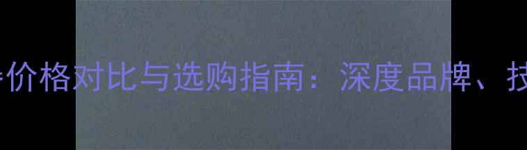 图片 进口音箱分频器价格对比与选购指南：深度品牌、技术及市场趋势2