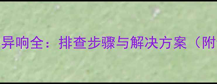 图片 途观音响改装后异响全：排查步骤与解决方案（附专业改装指南）