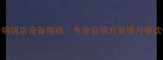 图片 郑州高端音响饭店设备推荐｜专业音响方案提升餐饮体验必看！