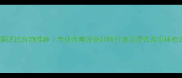 图片 酒吧低音炮推荐｜专业音响设备如何打造沉浸式音乐体验2