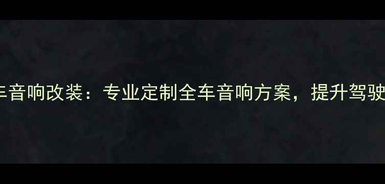 图片 重庆道声汽车音响改装：专业定制全车音响方案，提升驾驶沉浸式体验1