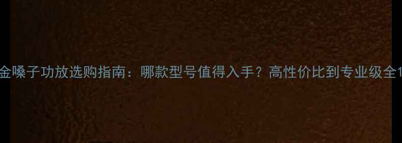 图片 金嗓子功放选购指南：哪款型号值得入手？高性价比到专业级全1
