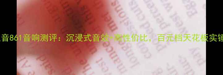 图片 锐之音861音响测评：沉浸式音效+高性价比，百元档天花板实锤！1