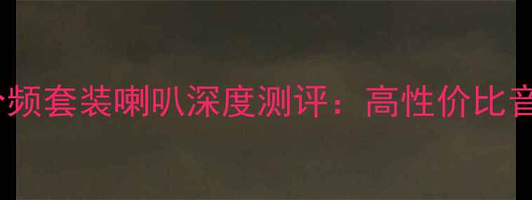 图片 锐志两分频套装喇叭深度测评：高性价比音响方案1