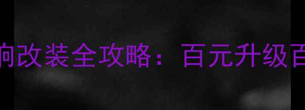 图片 长丰猎豹车主必看！车门音响改装全攻略：百元升级百倍音质，性价比之王来了！