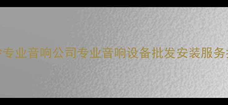 图片 长沙专业音响公司专业音响设备批发安装服务指南