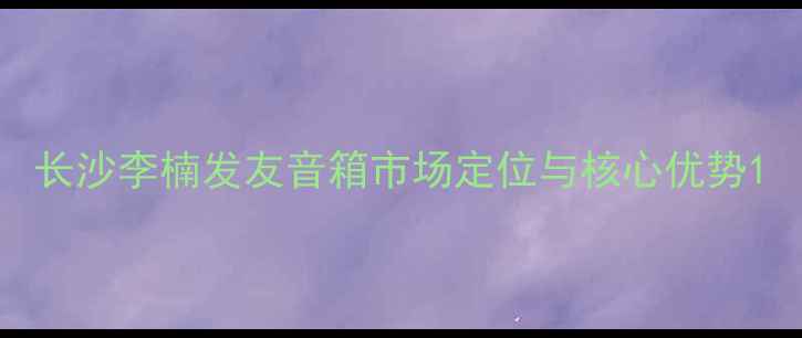 图片 长沙李楠发友音箱市场定位与核心优势1