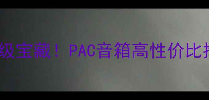 图片 闭眼入的入门级宝藏！PAC音箱高性价比推荐必看评测2
