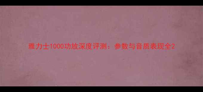 图片 雅力士1000功放深度评测：参数与音质表现全2