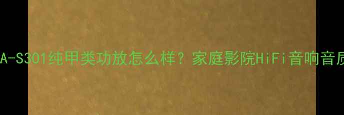 图片 雅马哈YamahaA-S301纯甲类功放怎么样？家庭影院HiFi音响音质提升全攻略2
