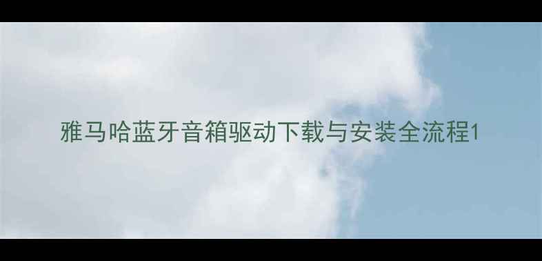 图片 雅马哈蓝牙音箱驱动下载与安装全流程1