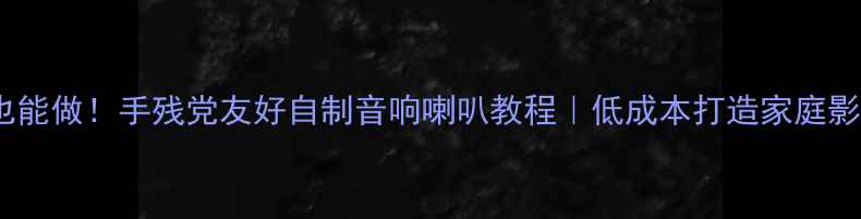 图片 零基础也能做！手残党友好自制音响喇叭教程｜低成本打造家庭影院神器2
