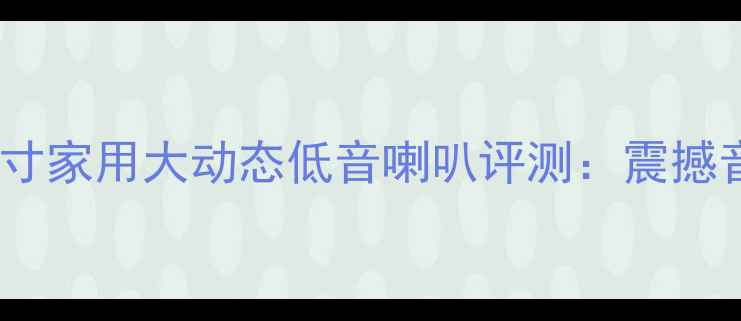 图片 雷神低音炮12寸家用大动态低音喇叭评测：震撼音效与性价比1