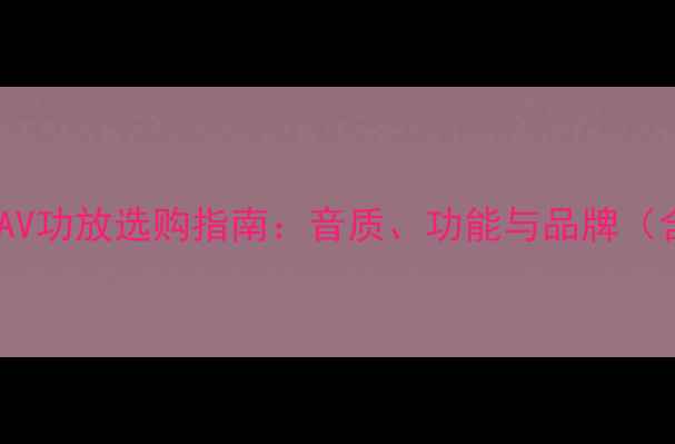 图片 音乐性出色的AV功放选购指南：音质、功能与品牌（含深度测评）2