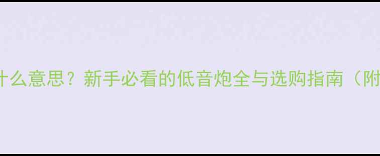 图片 音响sub是什么意思？新手必看的低音炮全与选购指南（附品牌推荐）