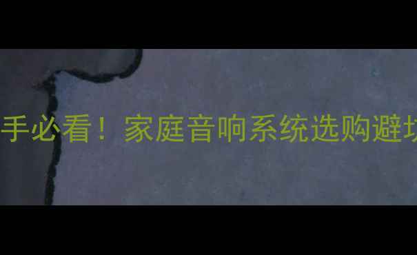 图片 音响入门ABC之三：新手必看！家庭音响系统选购避坑指南与终极搭配方案