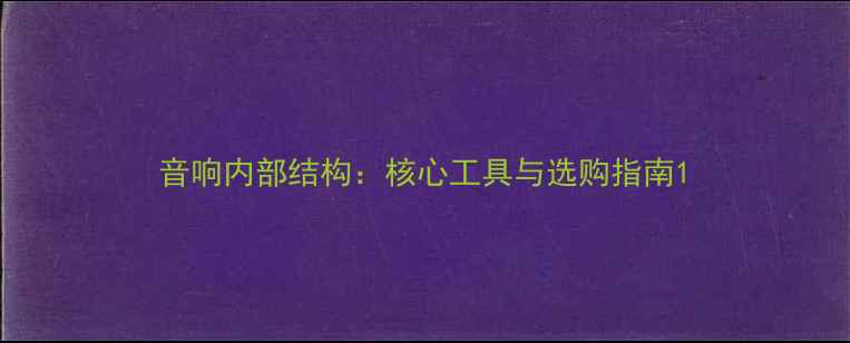 图片 音响内部结构：核心工具与选购指南1