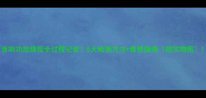 图片 音响功放烧毁全过程记录！5大检测方法+维修指南（附实物图）1