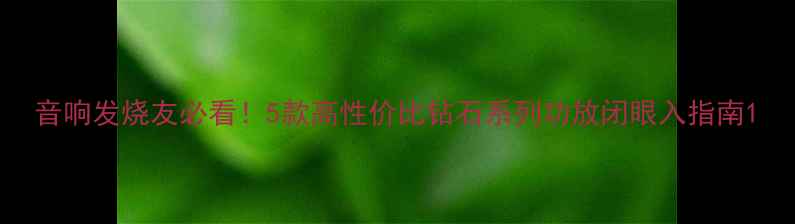 图片 音响发烧友必看！5款高性价比钻石系列功放闭眼入指南1