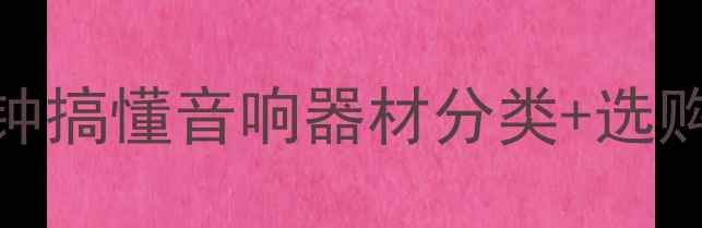 图片 音响属于输入设备吗？3分钟搞懂音响器材分类+选购避坑指南（附实测对比）2