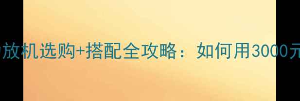 图片 音响新玩家必看！功放机选购+搭配全攻略：如何用3000元打造HiFi级听感？1