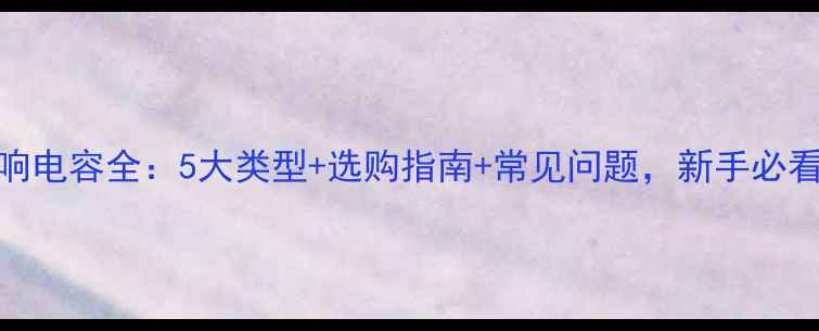 图片 音响电容全：5大类型+选购指南+常见问题，新手必看！