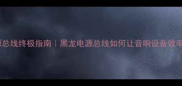 图片 音响电源总线终极指南｜黑龙电源总线如何让音响设备效率翻倍？1