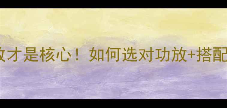 图片 音响系统搭建指南功放才是核心！如何选对功放+搭配技巧（附避坑清单）2