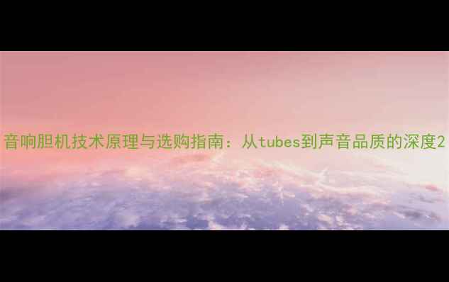 图片 音响胆机技术原理与选购指南：从tubes到声音品质的深度2